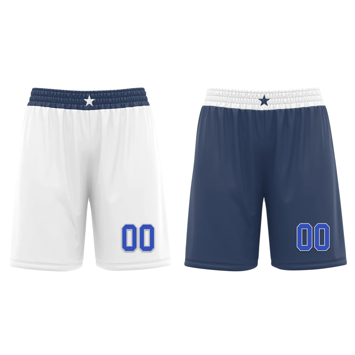 Custom White Blue Classic Style Reversible Basketball Uniform Personalized Ordinary BBJR-D017054