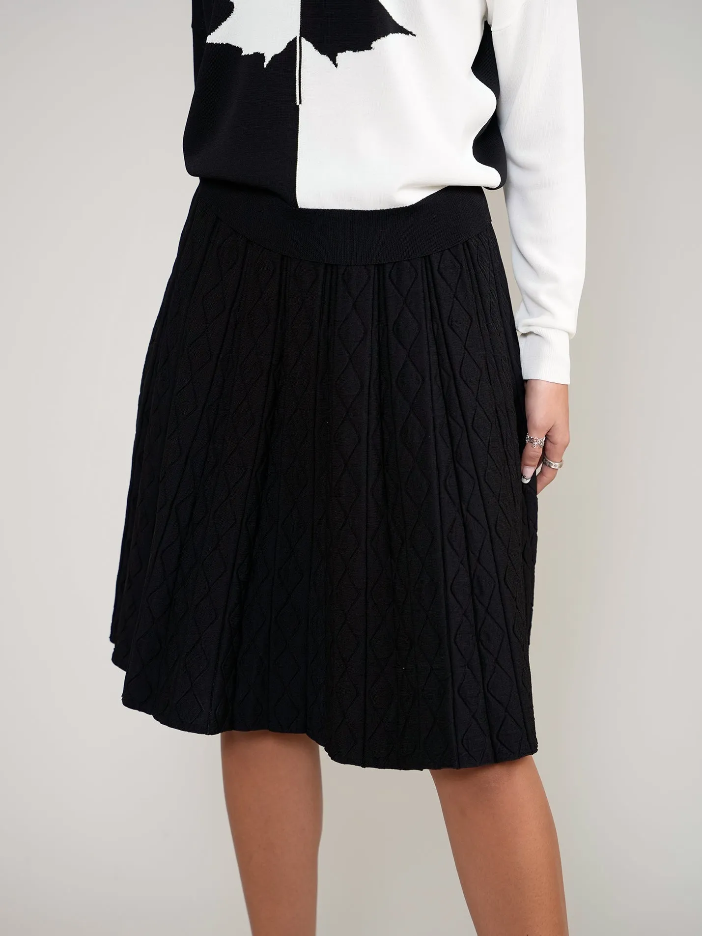 Diamond Pleated Aline Skirt