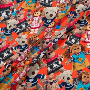 Dolls & Teddy Bears Printed Pure Silk