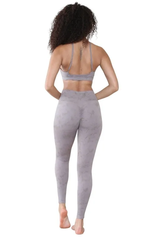 Elaina Fashion Women’s 2 Piece Tie Dye Seamless Workout Suit Criss Cross Sports Padded Sleeveless Bra with High Waist Ruched Butt Leggings Set Tracksuit Gym Yoga Loungewear