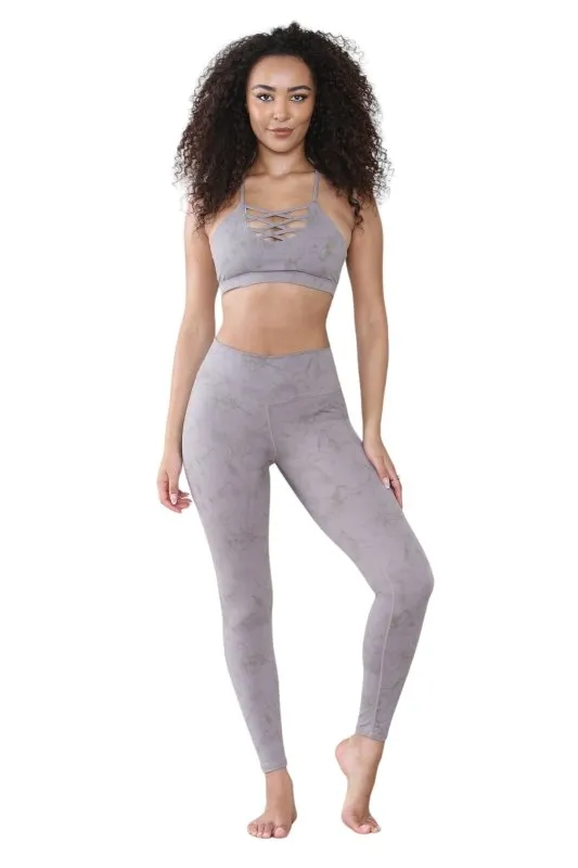 Elaina Fashion Women’s 2 Piece Tie Dye Seamless Workout Suit Criss Cross Sports Padded Sleeveless Bra with High Waist Ruched Butt Leggings Set Tracksuit Gym Yoga Loungewear