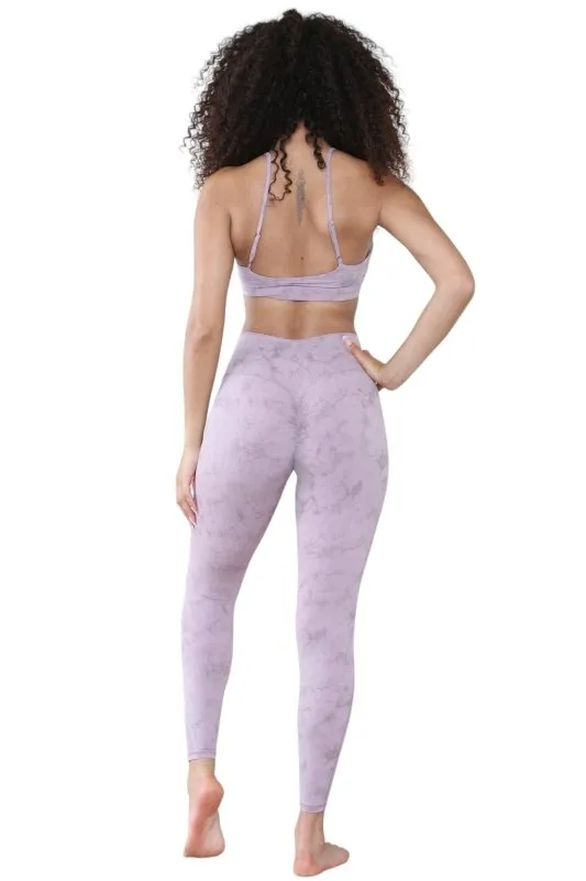 Elaina Fashion Women’s 2 Piece Tie Dye Seamless Workout Suit Criss Cross Sports Padded Sleeveless Bra with High Waist Ruched Butt Leggings Set Tracksuit Gym Yoga Loungewear