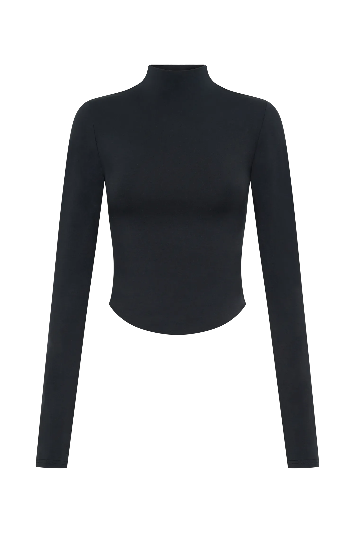 Ember Modal Long Sleeve High Neck Top - Black