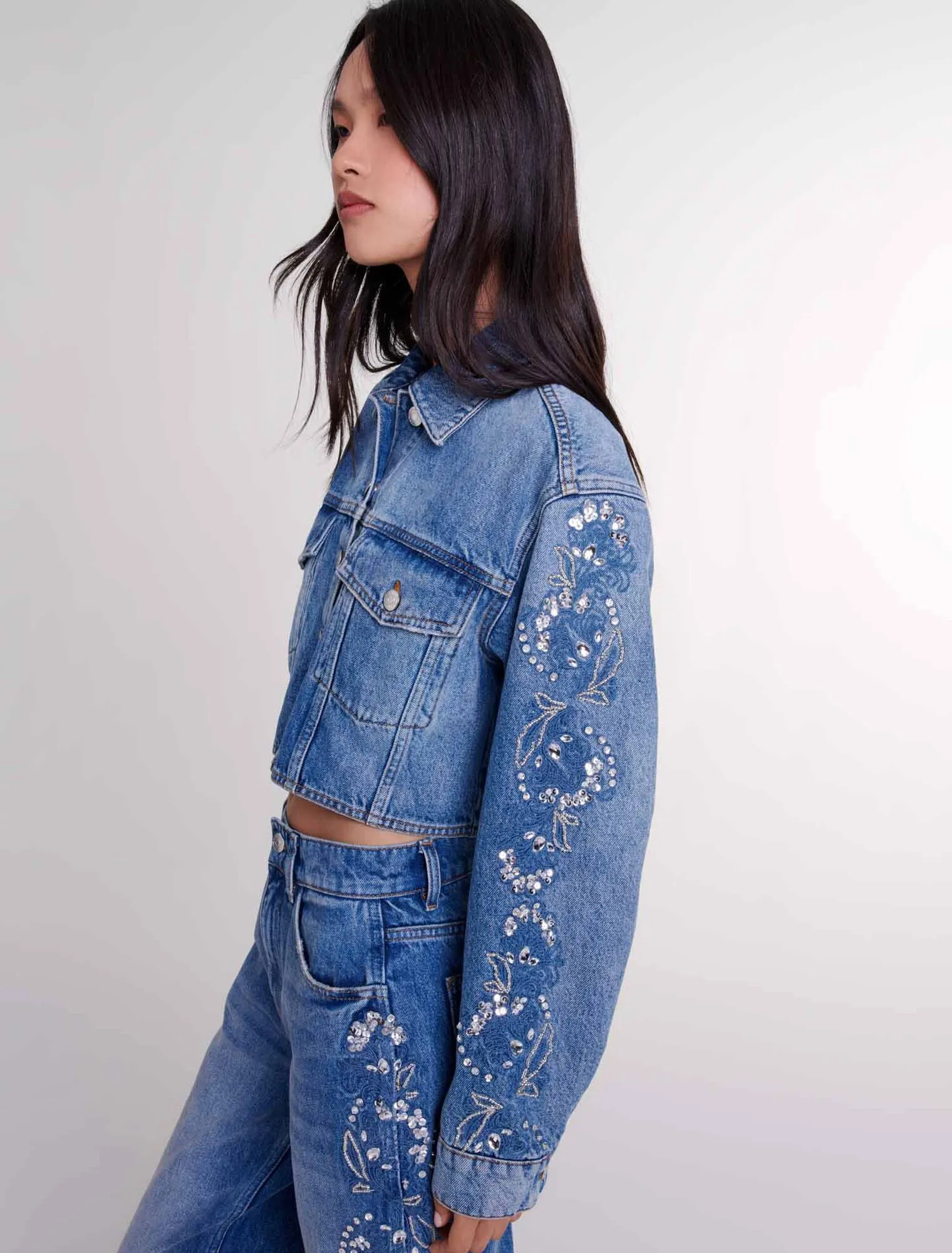 Embroidered denim jacket