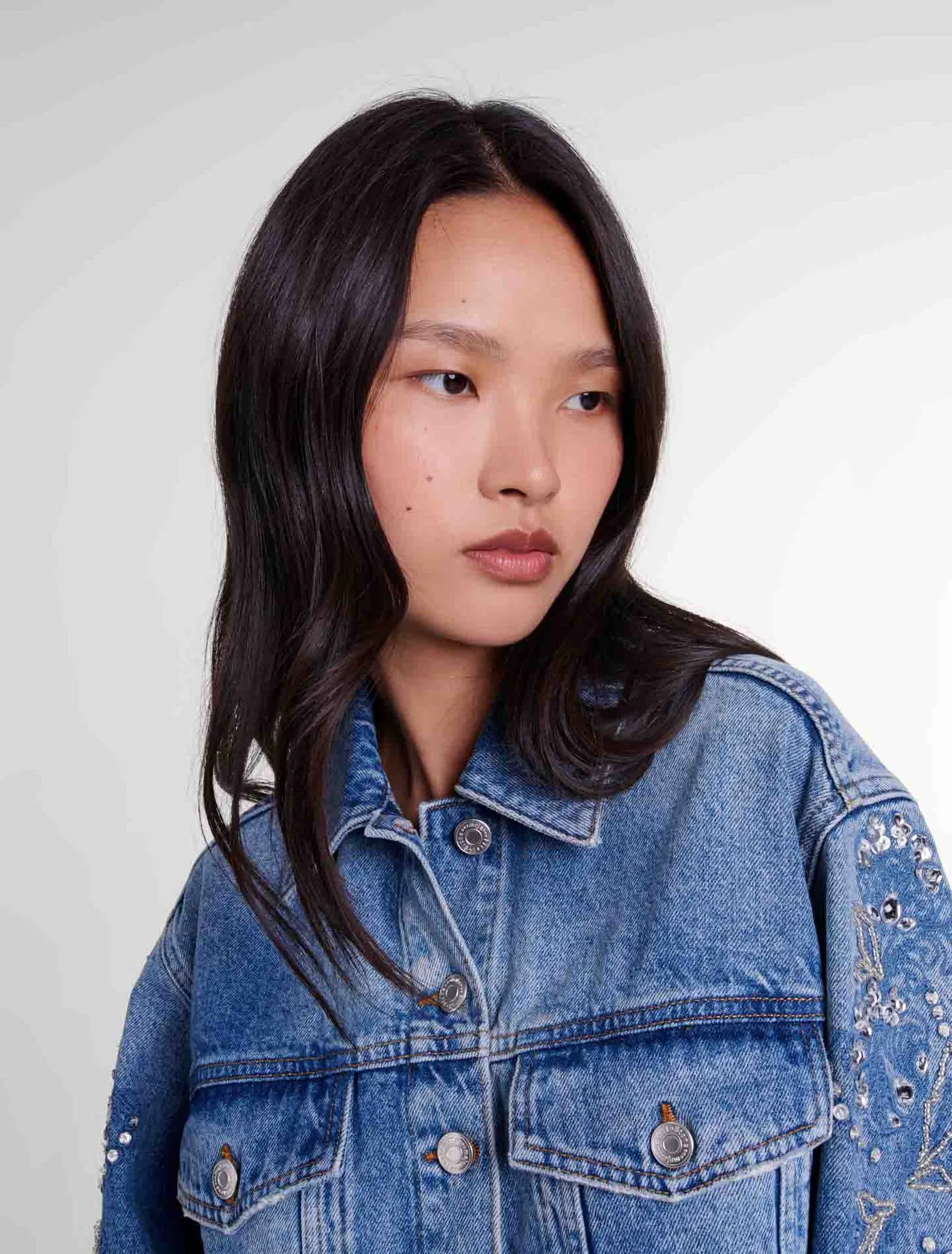 Embroidered denim jacket