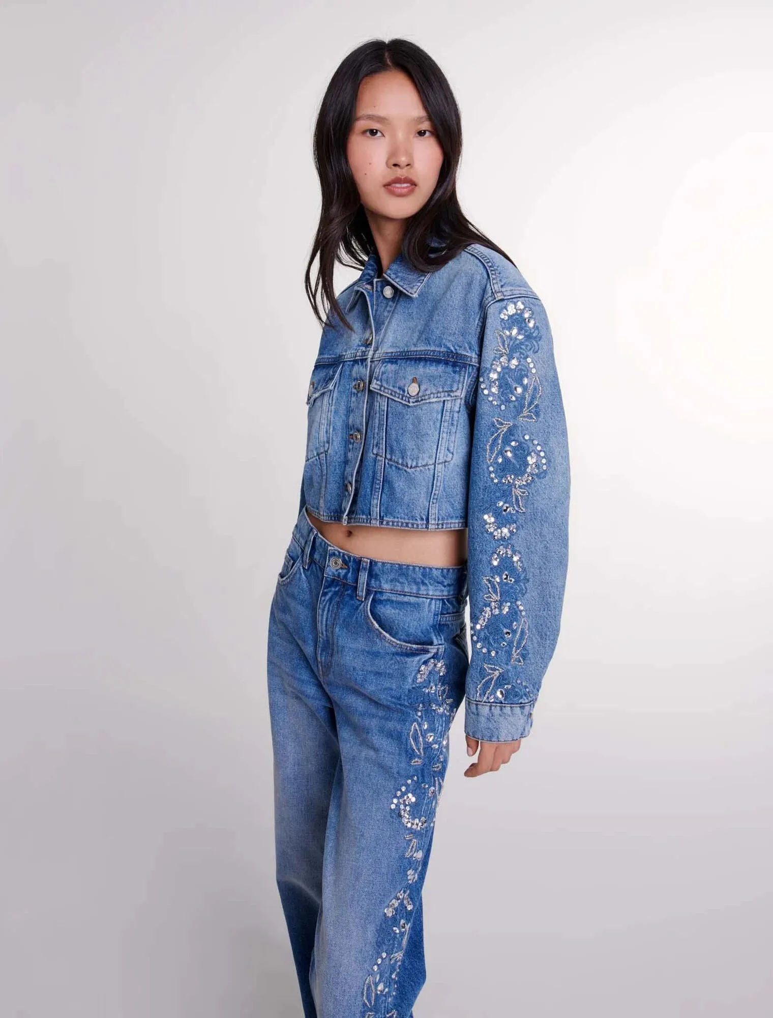 Embroidered denim jacket