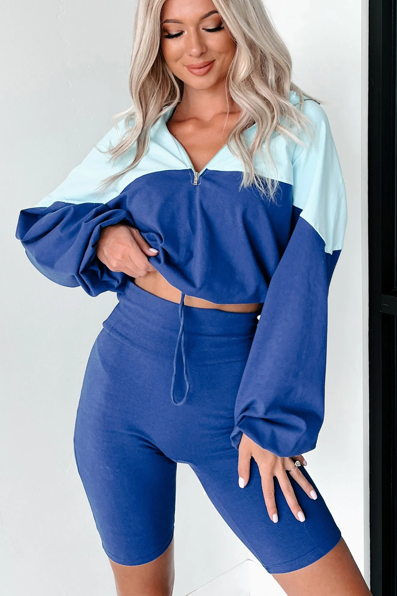 Feeling The Burn Athleisure Set (Royal Blue/Baby Blue)