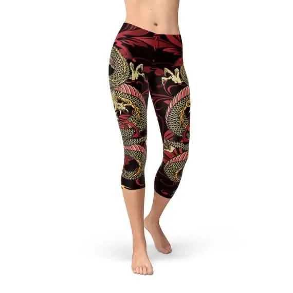 Fierce Dragon Empowerment Women's Capri Leggings