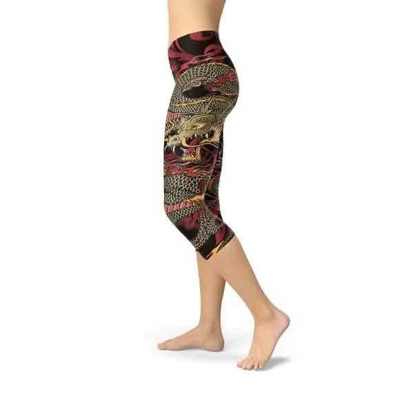 Fierce Dragon Empowerment Women's Capri Leggings