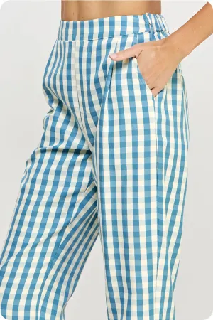 Gingham Straight Leg Trousers