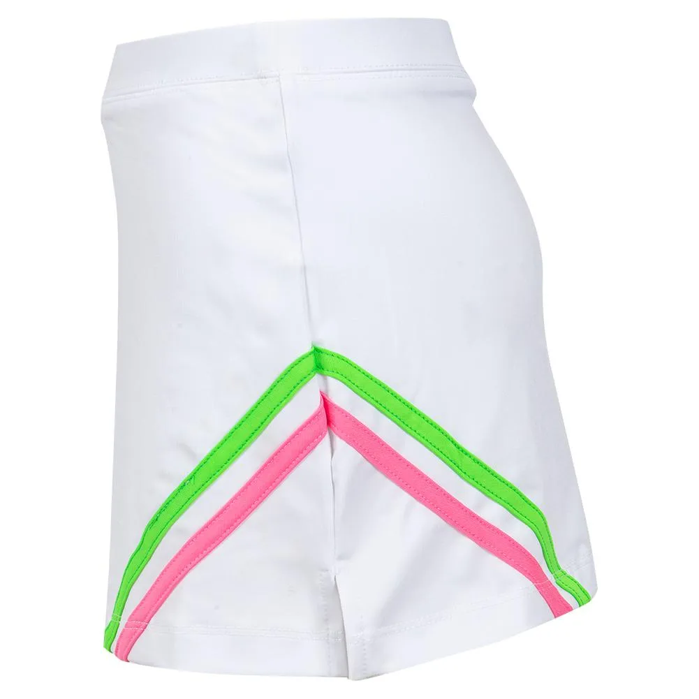 Girls' Chevron Flat Tennis Skort White