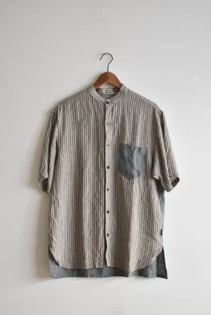 「GOHEMP」no collar s/s shirts -brown-