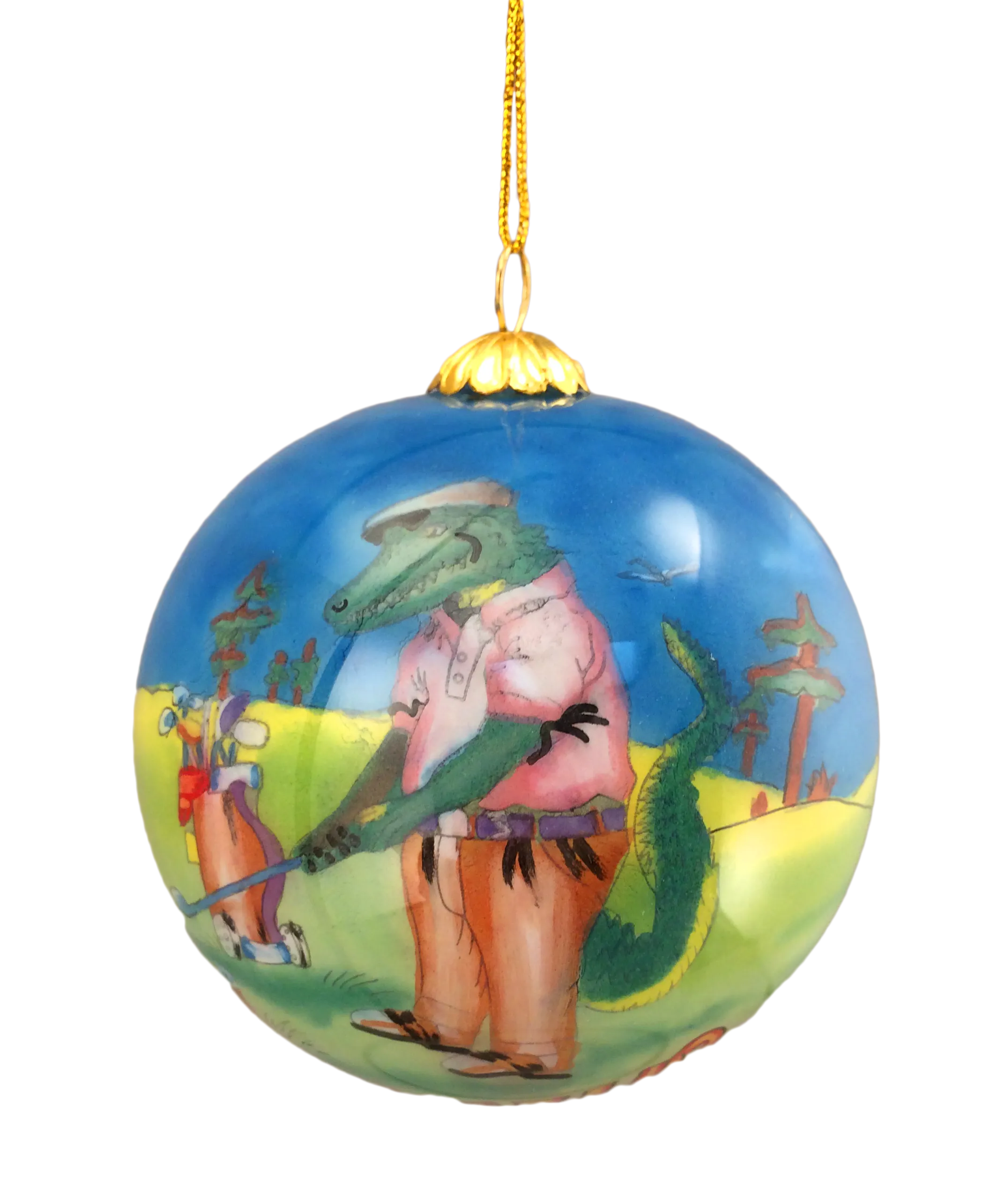 Golf Club Alligator Ball Ornament