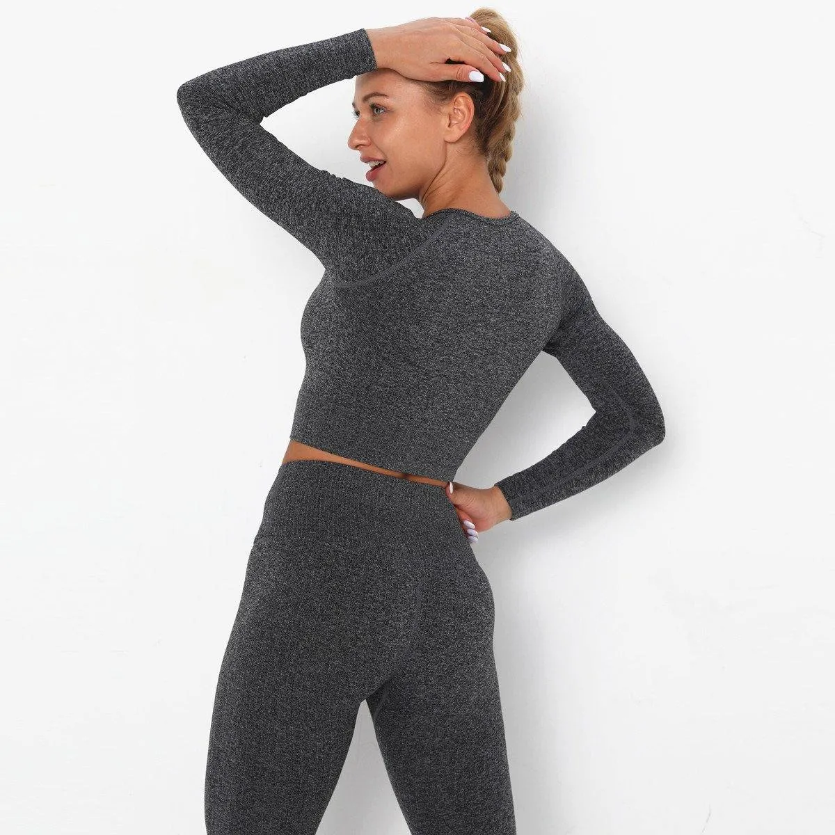 Gray Two Piece Yoga Set