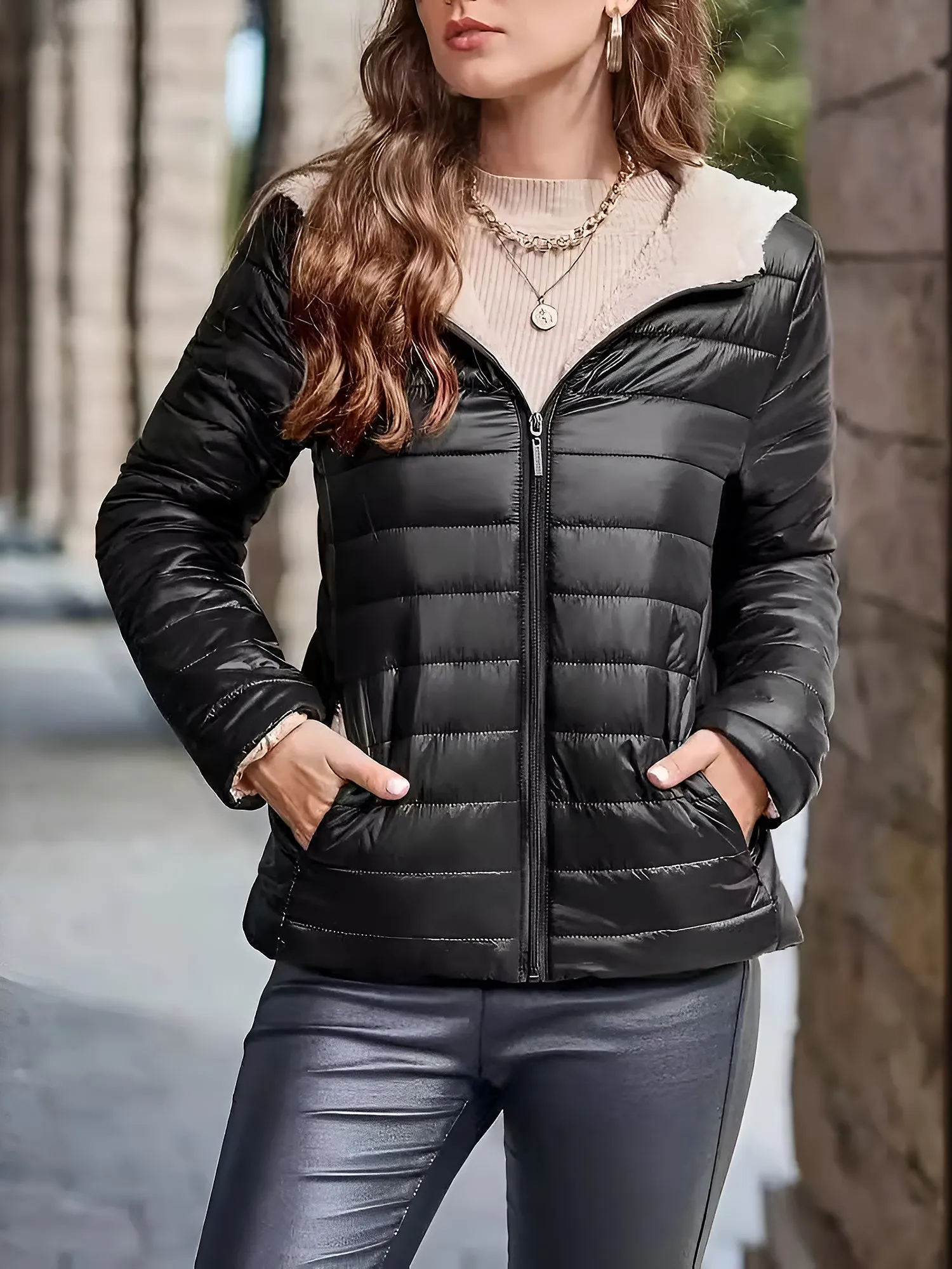 Hooded Long Sleeves Thermal Warm Padded Coats