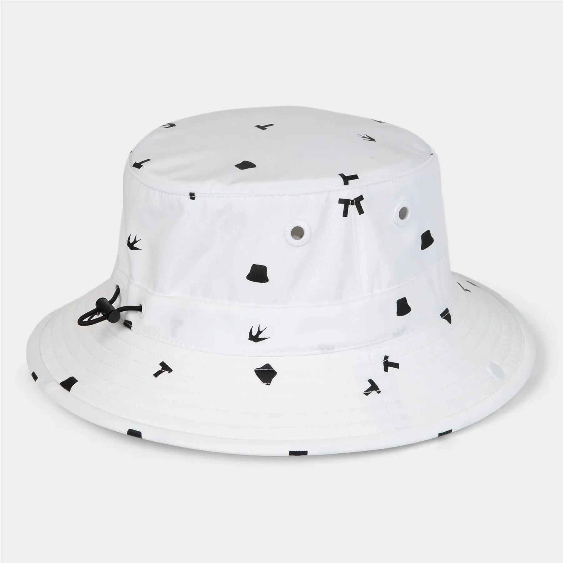 Icon Print Golf Bucket Hat White/Black - AW24