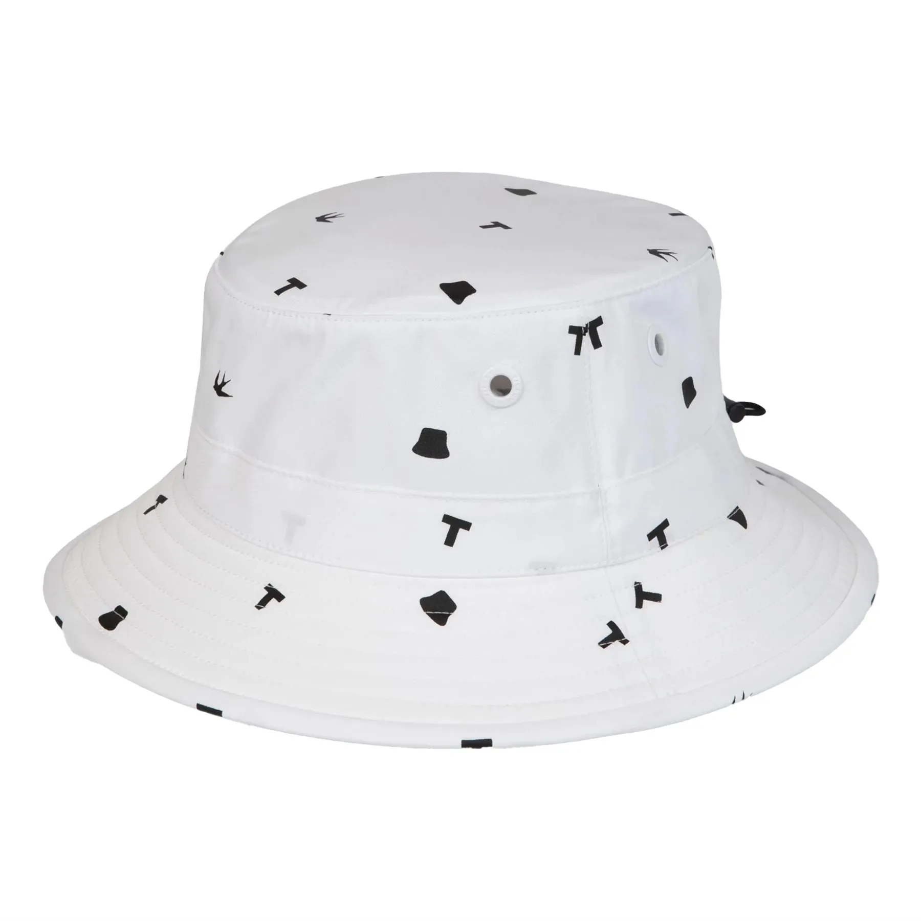 Icon Print Golf Bucket Hat White/Black - AW24