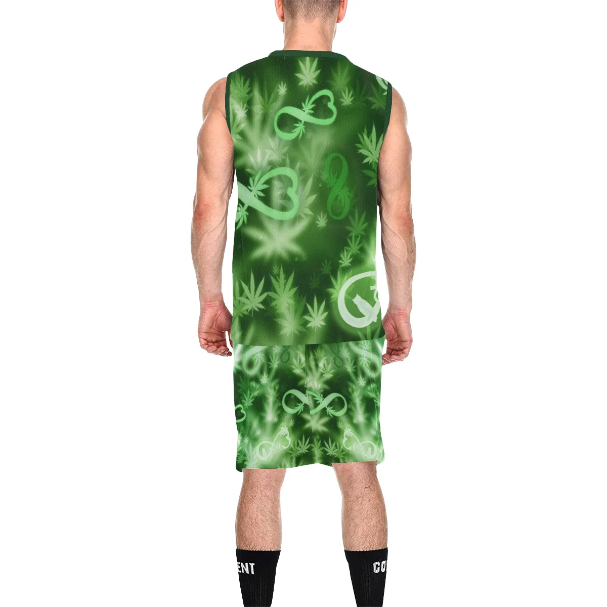 INFINITY GREEN COSMOS All Over Print Basketball Uniform