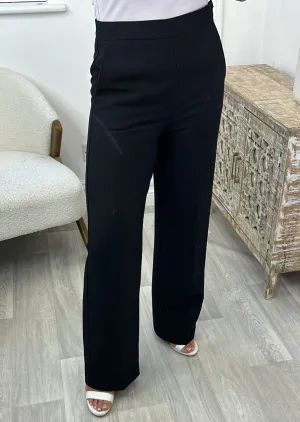 Larose Black Straight Leg Trousers