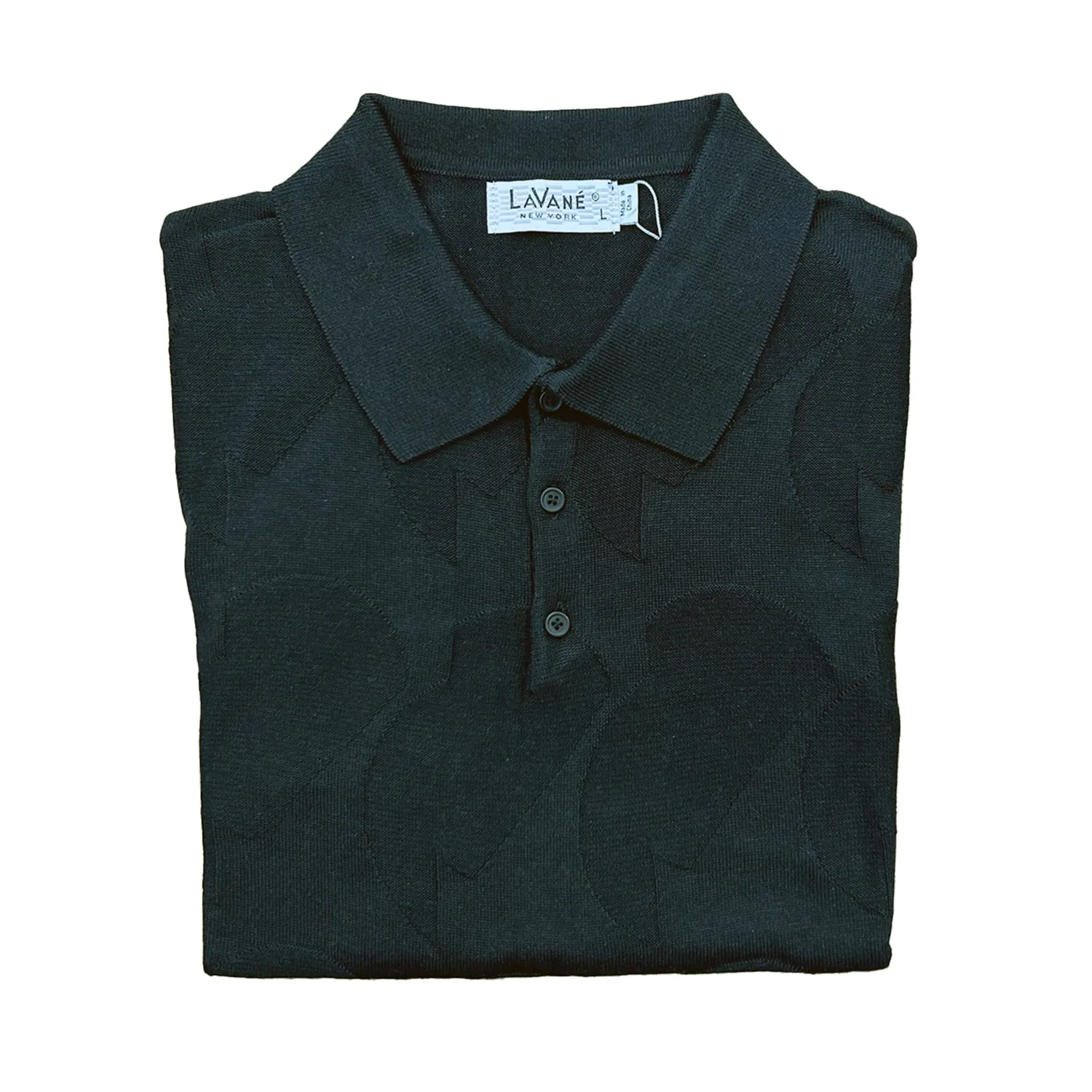 Lavane Short Sleeve Fancy Polo Shirt - Black