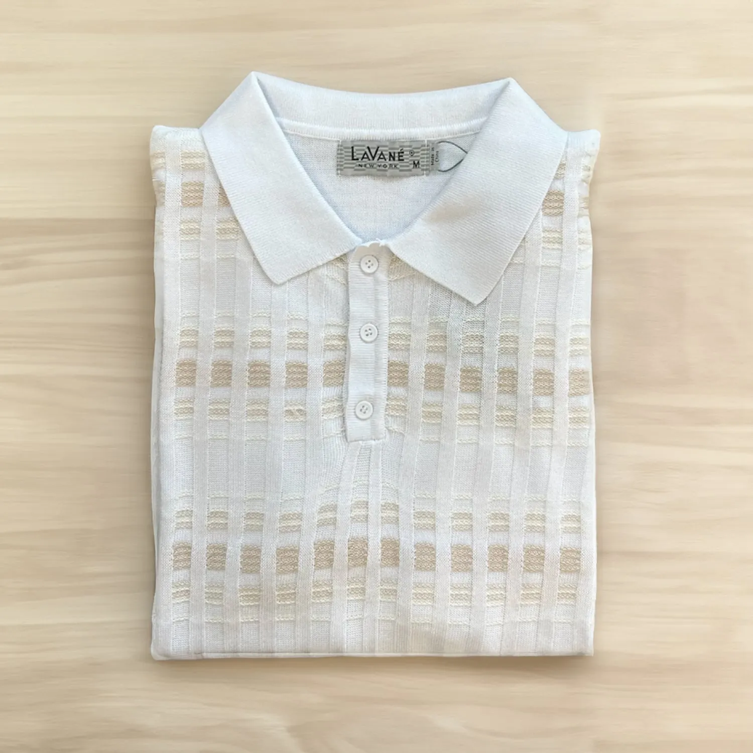 Lavane Short Sleeve Fancy Polo Shirt -White