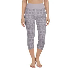 Lilac Pattern Women's Capri Yoga Pants