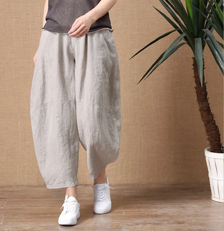 Linen Capri Pants (Plus Sizes Available)