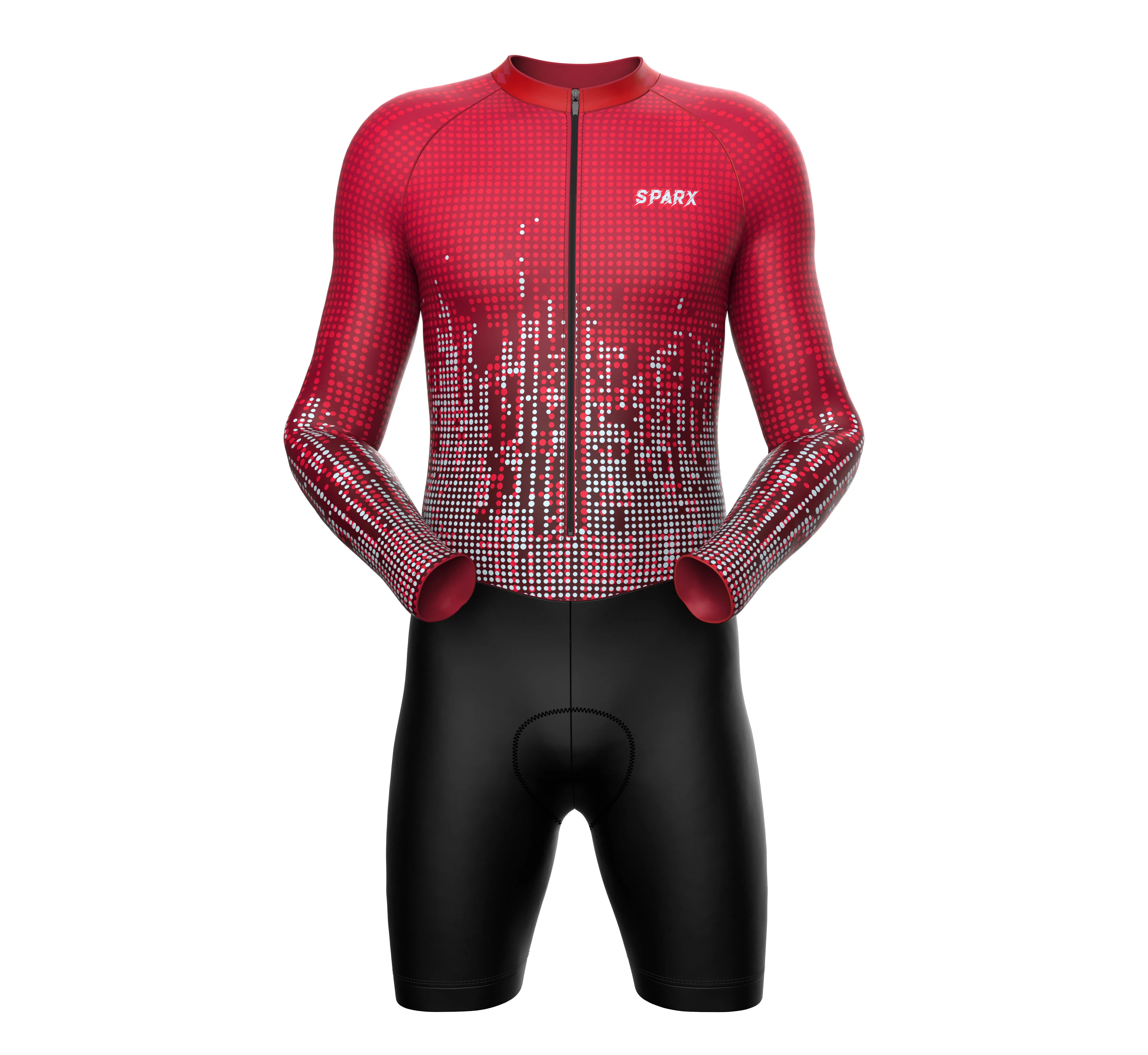 Men Burgundy Thermal Cycling Suit