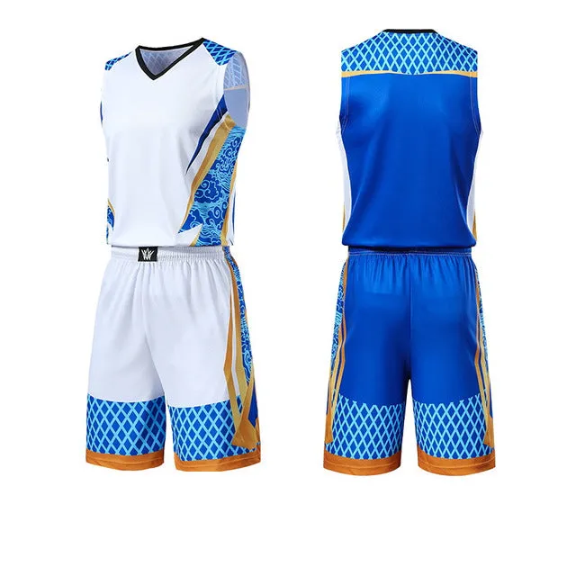 Men Kids Basketball Jerseys Suit Boys College Mens Basketball Uniforms Sport Kit Shirts Shorts Set Cloth Breathable Custom Print