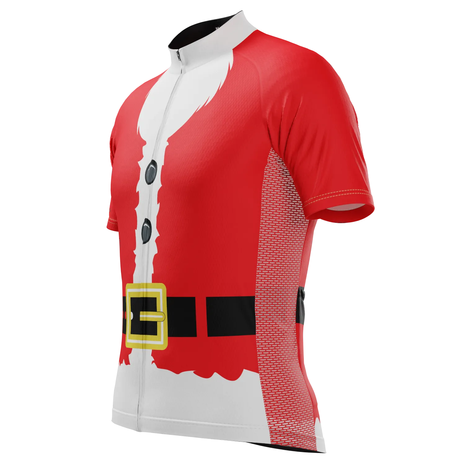 Men's Bearded Santa Claus Christmas Suit Short Sleeve Cycling Jersey