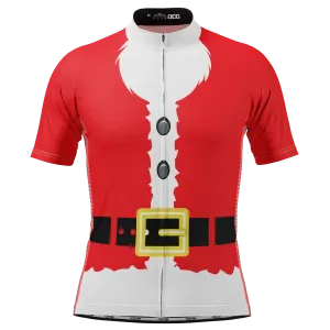 Men's Bearded Santa Claus Christmas Suit Short Sleeve Cycling Jersey