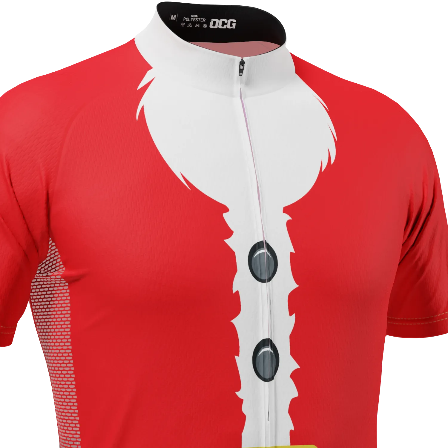 Men's Bearded Santa Claus Christmas Suit Short Sleeve Cycling Jersey