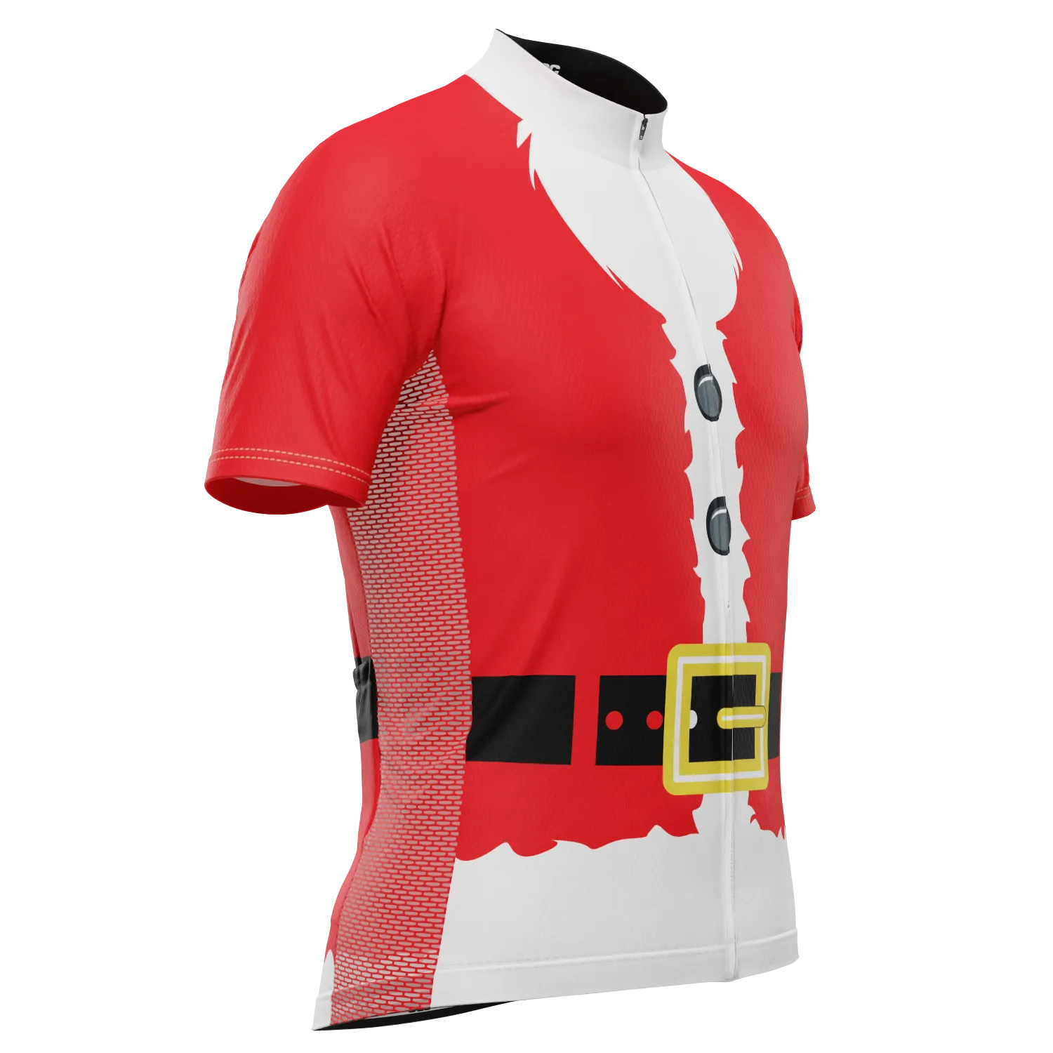 Men's Bearded Santa Claus Christmas Suit Short Sleeve Cycling Jersey