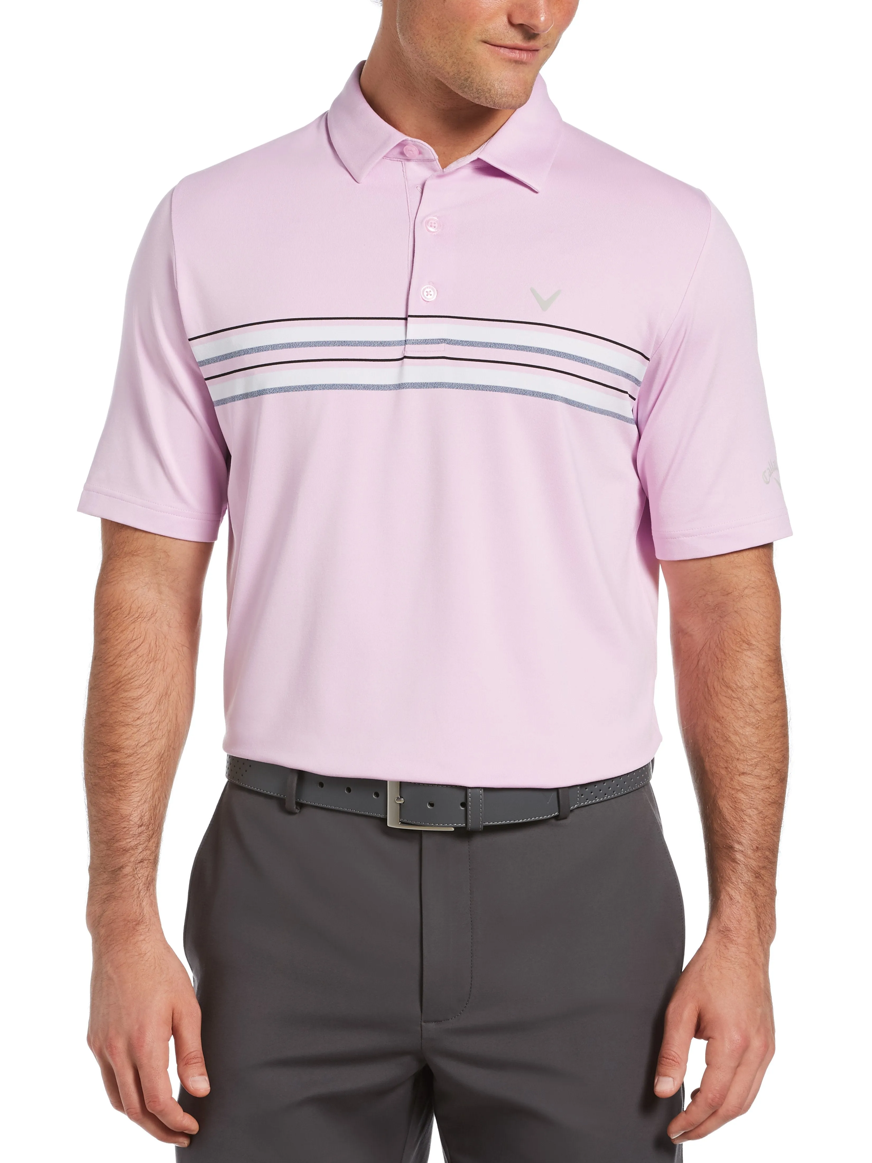 Mens Jaspe Chest Stripe Golf Polo