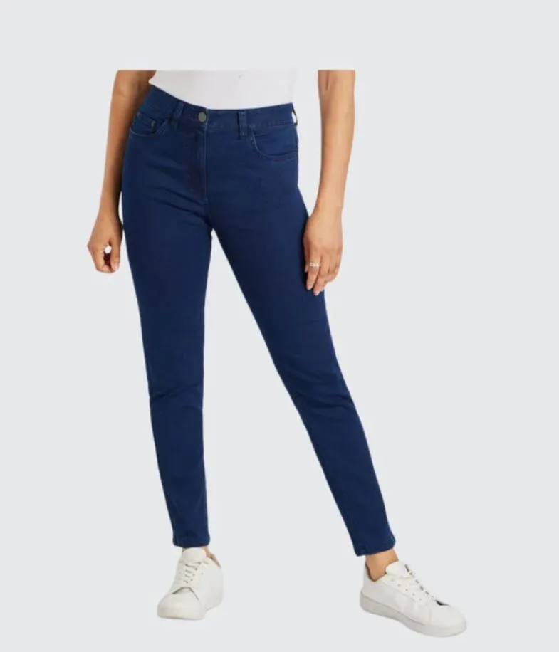 Navy Susie Slim Leg Crop Jean