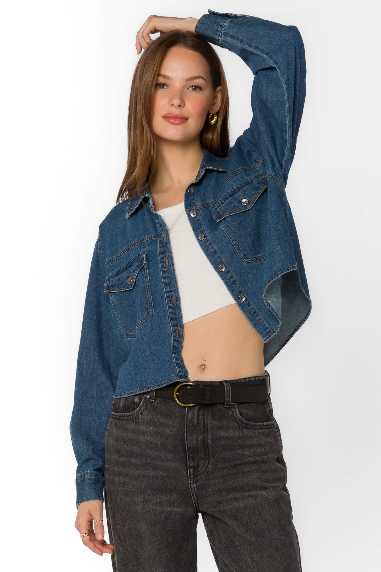 Nayeli Rockaway Blue Denim Jacket