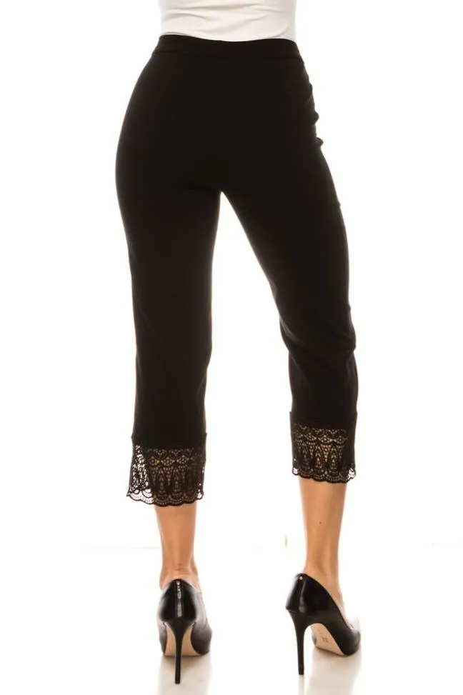 New Yorker's Apparel Pull On Embroidered Hem Capri Pants. Fall Clearance!