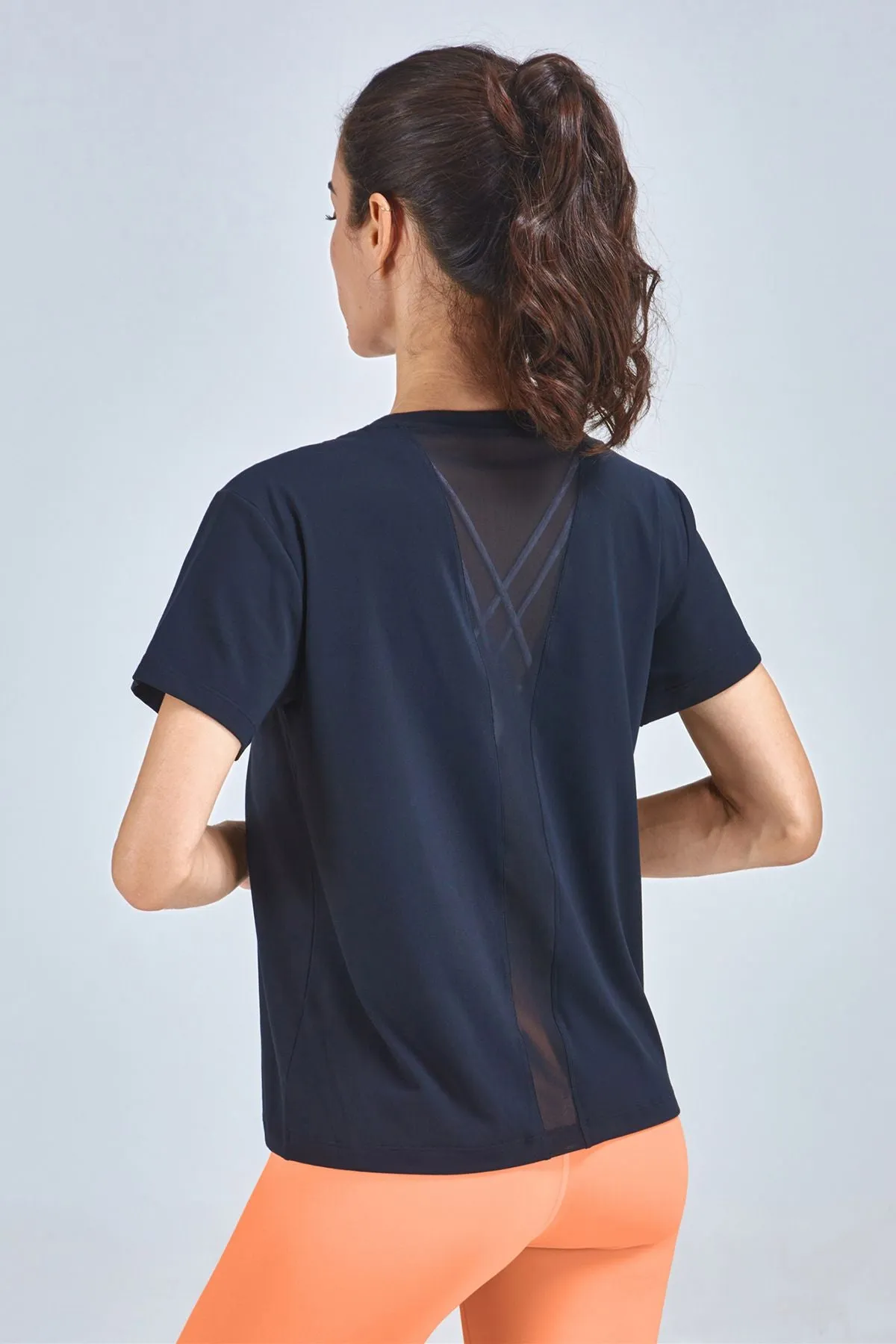 Open Back Crew Neck T-Shirts