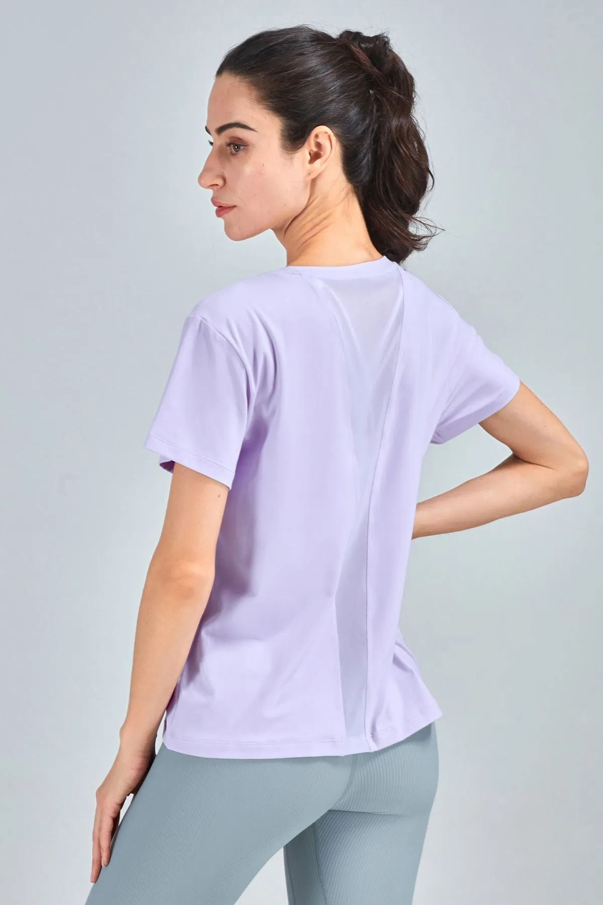 Open Back Crew Neck T-Shirts