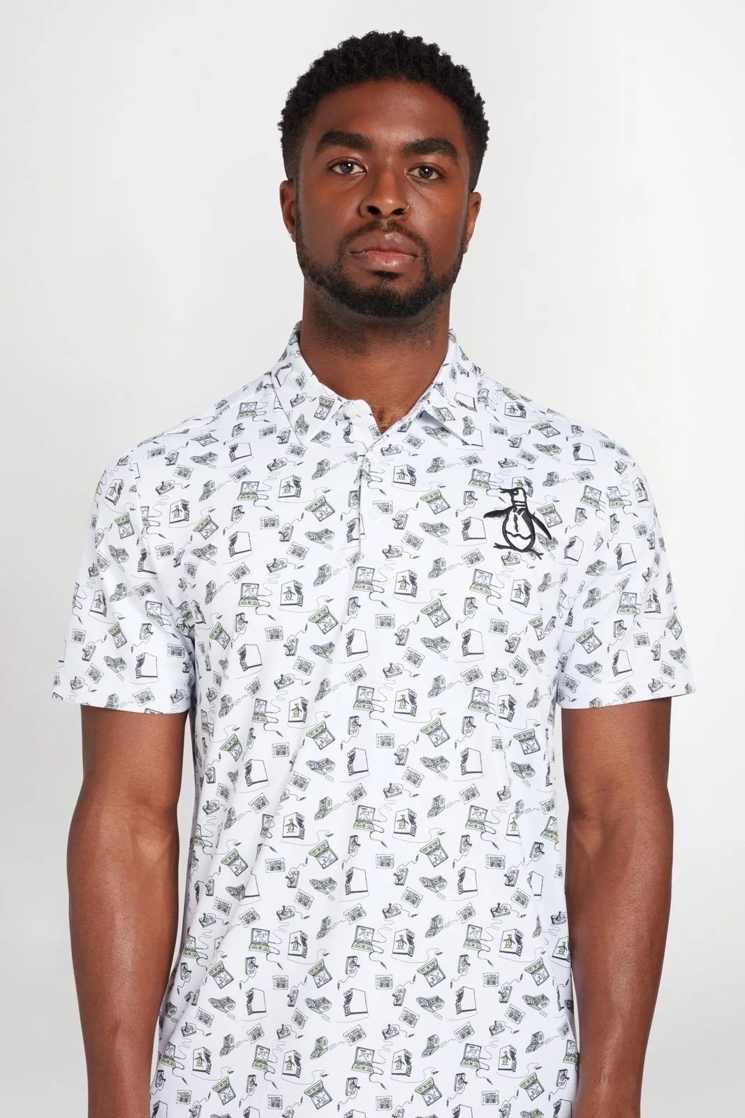 Original Penguin Retro Arcade Print Polo Shirt OGKSD021