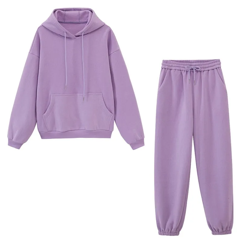 Passionate Slash Fleece Hoodie Sweat Suit