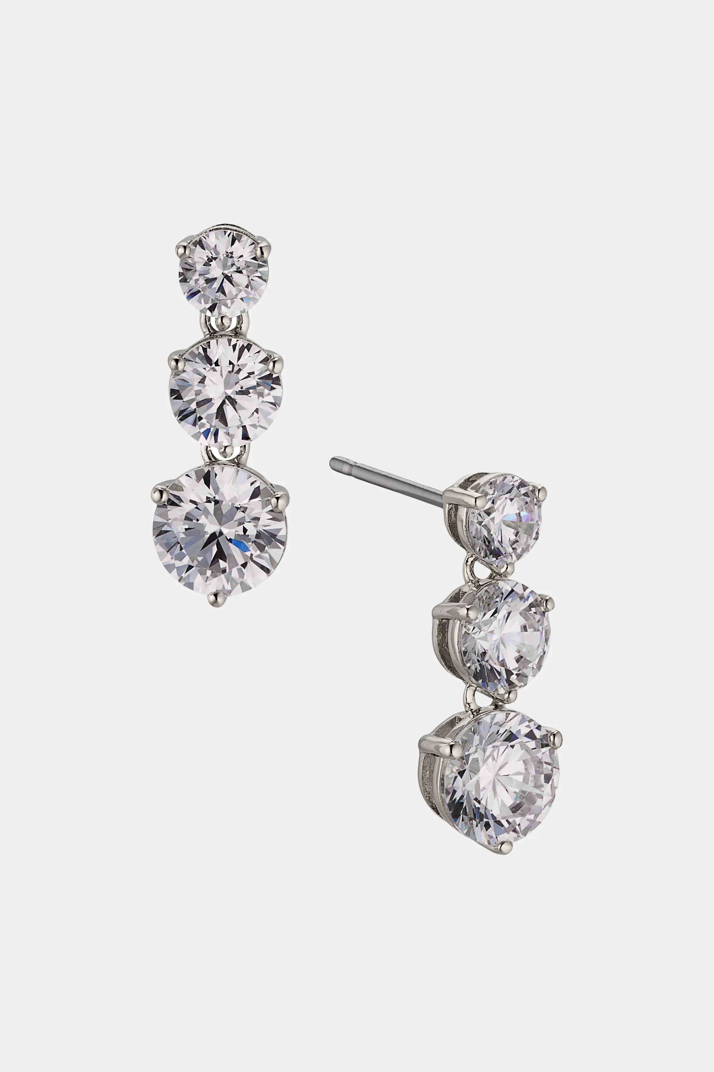 PERFECT TENNIS GRADUATED CZ LINEAR EARRINGS