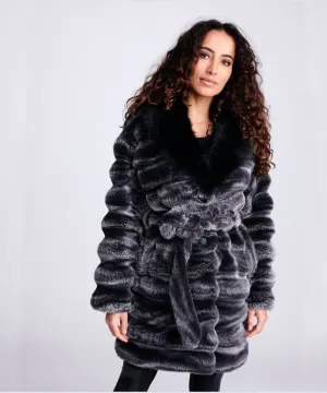 PIA ROSSINI KEEVA HONEYCOMB ECO FAUX FUR COAT