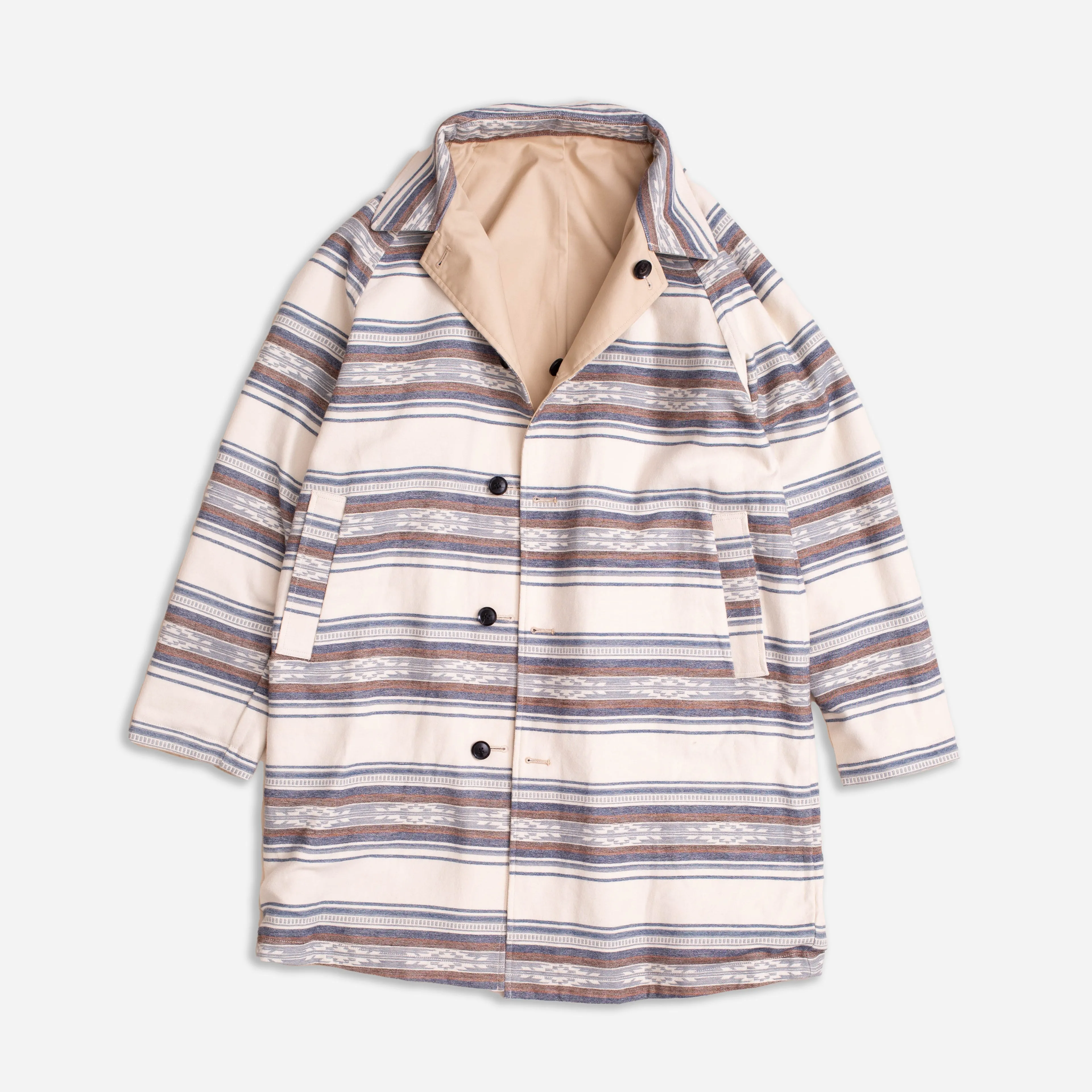 REVERSIBLE BALMACAAN TRENCH COAT - SALTILLO STRIPE