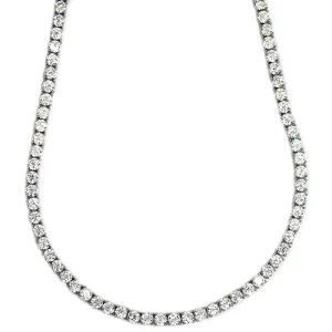 Round Cut CZ Tennis Necklace in 18k Platinum