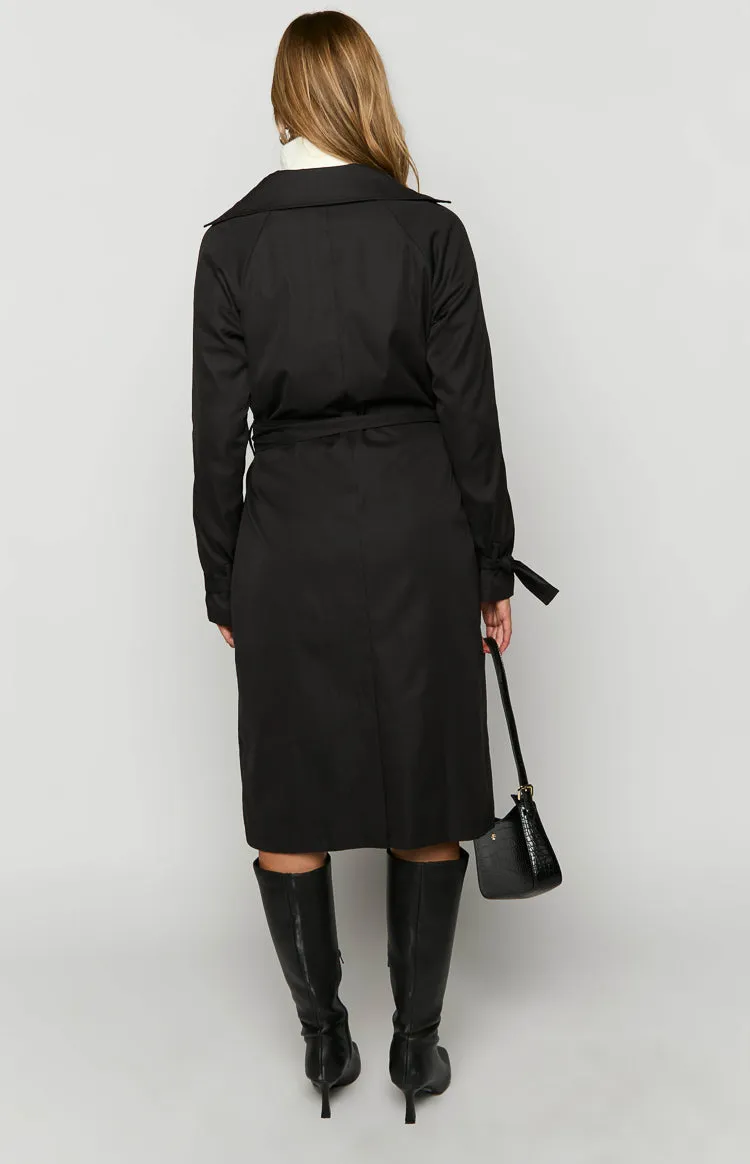 Santos Black Trench Coat