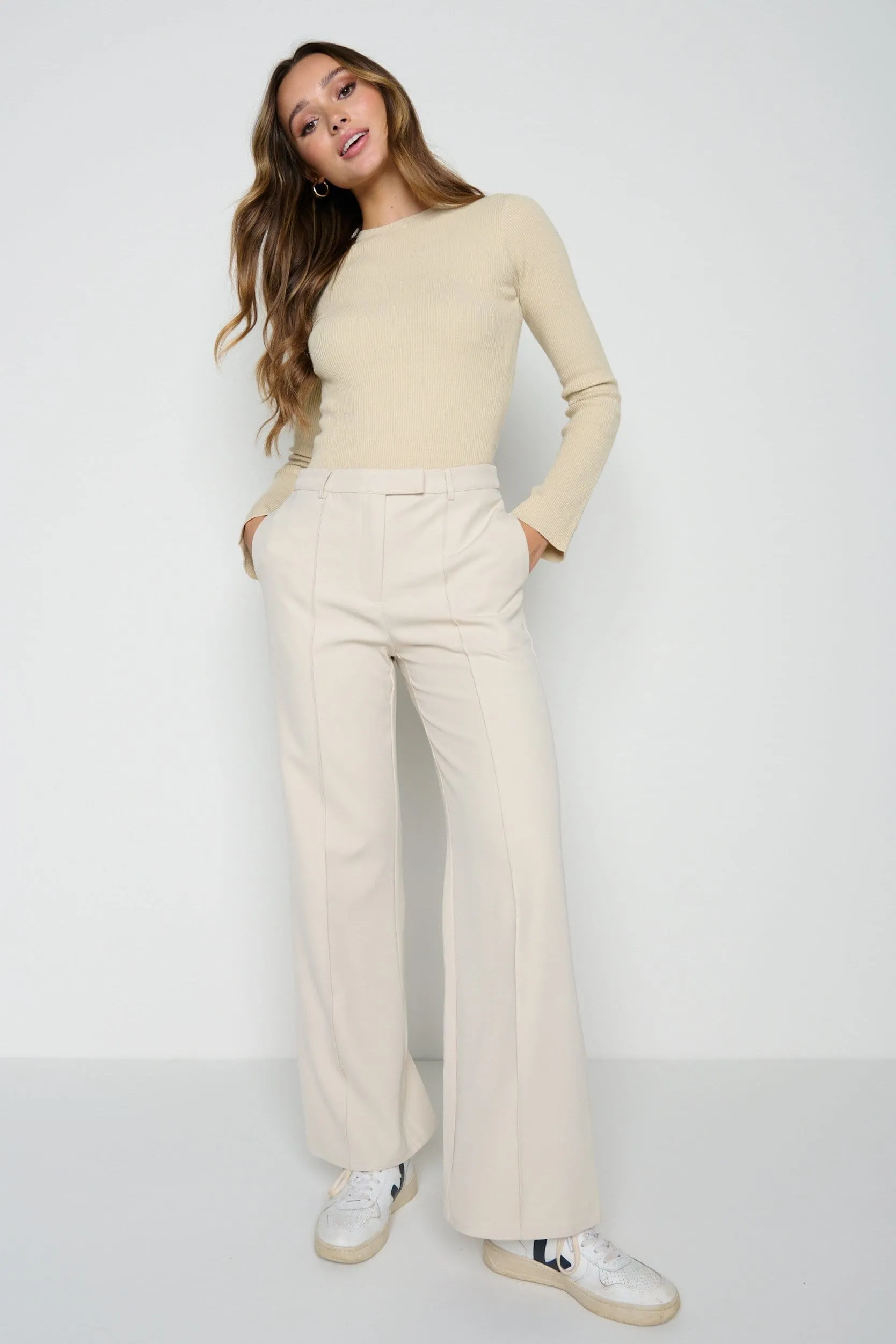 Sky Straight Leg Trousers - Stone