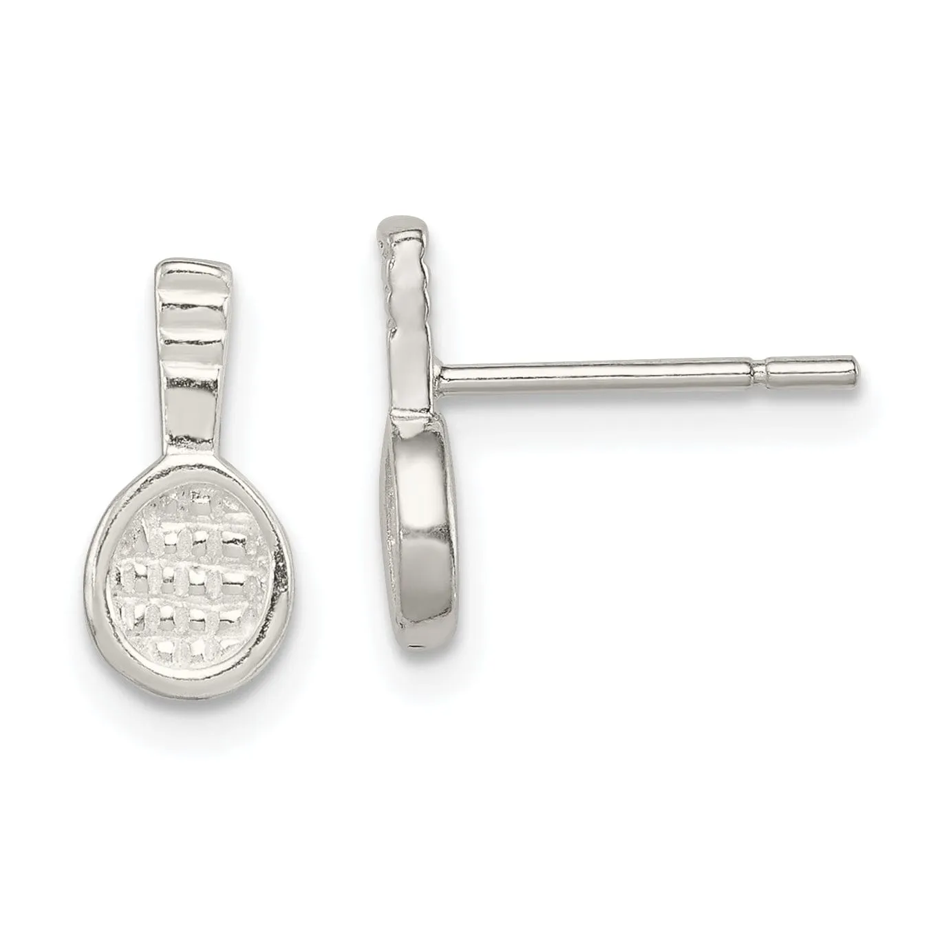 Sterling Silver Tennis Racquet Mini Earrings