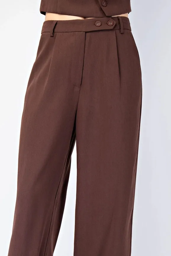 Stretch Woven Relaxed Straight Trousers