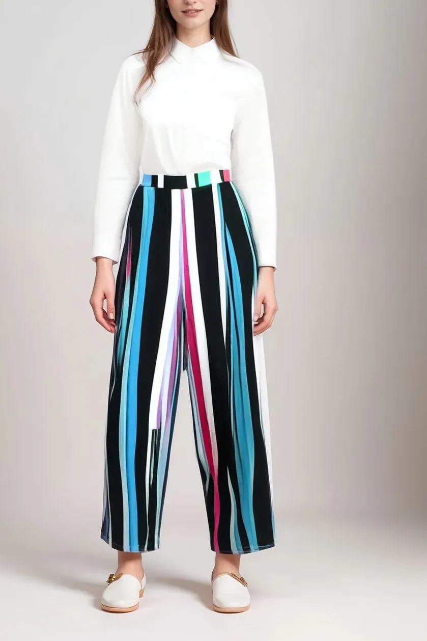 Stripe Straight Leg Trousers